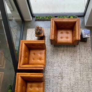 birds-eye view of a waiting room