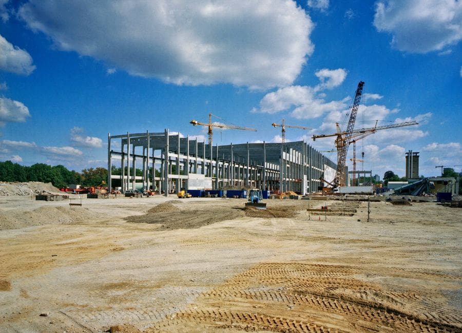Frame of building being built